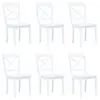 Image de vidaXL Chaises à manger lot de 6 blanc bois d'hévéa massif