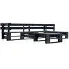 Image de vidaXL Canapés de jardin palette 4 pcs Noir Bois