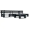 Image de vidaXL Canapés de jardin palette 4 pcs Noir Bois