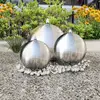 Image de vidaXL 3 pcs Sphères de fontaine de jardin avec LED Acier inoxydable