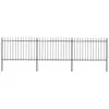 Image de vidaXL Clôture de jardin avec dessus en forme de lance en acier 537 x 120 cm Noir