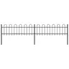 Image de vidaXL Clôture de jardin avec arceau en acier 359 x 60 cm Noir