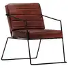 Image de vidaXL Fauteuil Marron foncé Cuir véritable