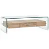Image de vidaXL Table basse Clair 98x45x31 cm Verre trempé