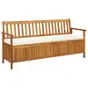 Image de vidaXL Banc de rangement avec coussin 170 cm Bois d'acacia solide