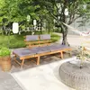 Image de vidaXL Chaise longue avec coussin 2-en-1 190 cm Bois solide d'acacia