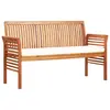 Image de vidaXL Banc de jardin 3 places avec coussin 150cm Bois d'acacia massif