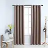 Image de vidaXL Rideaux occultants avec anneaux en métal 2 pcs Taupe 140x175 cm