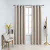 Image de vidaXL Rideaux occultants avec anneaux en métal 2 pcs Beige 140x175 cm