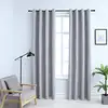 Image de vidaXL Rideaux occultants avec anneaux en métal 2 pcs Gris 140x175 cm