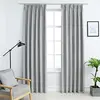 Image de vidaXL Rideaux occultants avec crochets 2 pcs Gris 140x175 cm