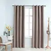 Image de vidaXL Rideaux occultants avec anneaux en métal 2 pcs Taupe 140x175 cm