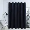 Image de vidaXL Rideau occultant avec anneaux en métal Velours Noir 290x245 cm