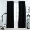Image de vidaXL Rideaux occultants avec crochets 2 pcs Velours Noir 140x225 cm