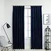 Image de vidaXL Rideaux occultants et crochet 2pcs Velours Bleu foncé 140x245cm