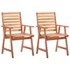 Image de vidaXL Chaises à manger d'extérieur lot de 2 Bois d'acacia massif