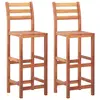 Image de vidaXL Chaises de bar lot de 2 bois d'acacia solide