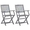 Image de vidaXL Chaises pliables d'extérieur lot de 2 Bois d'acacia solide