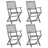 Image de vidaXL Chaises pliables d'extérieur lot de 4 Bois d'acacia solide