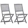 Image de vidaXL Chaises pliables d'extérieur lot de 2 Bois d'acacia solide