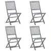 Image de vidaXL Chaises pliantes 4 pièces en bois d'acacia massif