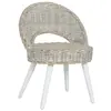 Image de vidaXL Chaise de canapé rotin kubu blanc