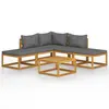 Image de vidaXL Salon de jardin 6 pcs avec coussins Bois d'acacia solide