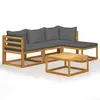 Image de vidaXL Salon de jardin 5 pcs avec coussins Bois d'acacia solide