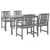 Image de vidaXL Ensemble à manger d'extérieur 5 pcs Gris Bois d'acacia solide