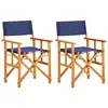 Image de vidaXL Chaises de metteur en scène lot de 2 Bois massif d'acacia bleu