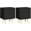 Image de vidaXL Tables de chevet 2 pcs Noir 40 x 30 x 50 cm Pin massif