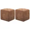 Image de vidaXL 2 pcs Poufs Marron 30 x 30 x 30 cm Similicuir daim