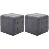 Image de vidaXL 2 pcs Poufs Gris 30 x 30 x 30 cm Similicuir daim