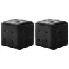 Image de vidaXL 2 pcs Poufs Noir 30 x 30 x 30 cm Tissu velours