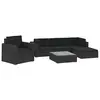 Image de Salon de jardin 6 pcs avec coussins Résine tressée Noir