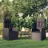 Image de vidaXL Chaise inclinable de jardin 2pc et coussins Résine tressée Noir
