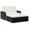 Image de vidaXL Salon de jardin 2 pcs avec coussins Résine tressée Noir