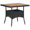 Image de vidaXL Table d'extérieur Noir Résine tressée et bois d'acacia solide