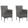 Image de vidaXL Chaises à manger de jardin lot de 2 Résine tressée Gris