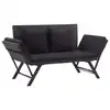 Image de vidaXL Banc de jardin avec coussins 176 cm Noir Résine tressée