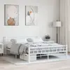 Image de vidaXL Cadre de lit et tête de lit sans matelas blanc 160x200 cm métal
