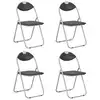 Image de vidaXL Chaises pliantes à manger lot de 4 noir similicuir
