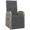 Image de vidaXL Chaise Inclinable de Jardin et Coussin Chaise de Terrasse Chaise de Balcon Chaise d'Extérieur Chaise de Patio Résine Tressée Gris