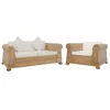 Image de vidaXL Ensemble de Canapés 2 pcs avec Coussins Ensemble de Sofa Salon Salle de Séjour Bureau Chambre Maison Intérieur Rotin Naturel