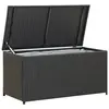 Image de vidaXL Boîte de rangement de jardin résine tressée 100x50x50 cm noir