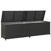 Image de vidaXL Boîte de rangement de jardin résine tressée 200x50x60 cm noir