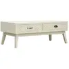 Image de vidaXL Table basse avec 2 tiroirs Gris sculpté 110x50x40 cm Bois