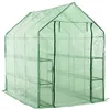 Image de vidaXL Serre de Plain-pied avec 12 Etagères Tente Abri Plantes Serre à Fleurs Serre à Plantes Serre de Jardin Serre d'Extérieur Acier 143x214x196 cm