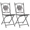 Image de vidaXL Chaises de bistrot mosaïque 2 pcs Gris