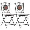 Image de vidaXL Chaises de bistrot mosaïque 2 pcs Orange et gris